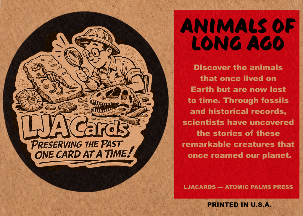 LJACards "Animals of Long Ago" Prehistoric Extinct Animal Trading Cards ACEO
