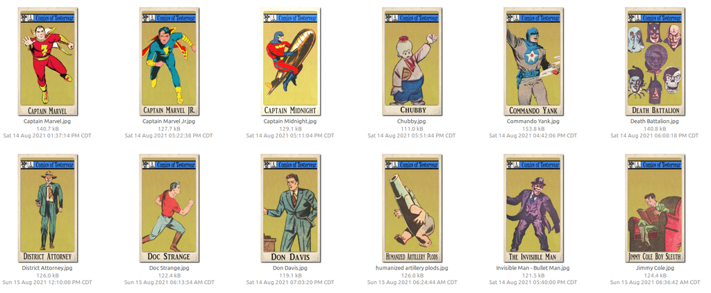 LJACards "Comics of Yesteryear" Limited Edition Trading Cards ACEO
